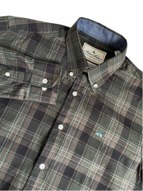 Brooks Brothers Thomas Mason Luxury Collection Button Down Shirt Men’s M Plaid